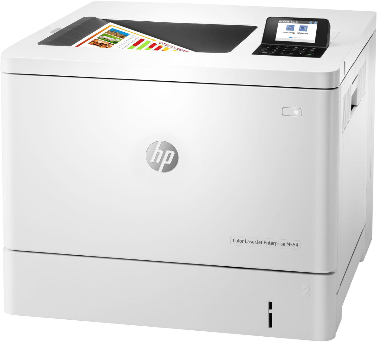 HP Color LaserJet Enterprise M554dn Drucker, Drucken, USB-Druck über Vorderseite; Beidseitiger Druck, Laser, Farbe, 1200 x 1200 DPI, A4, 33 Seiten pro Minute, Doppelseitiger Druck