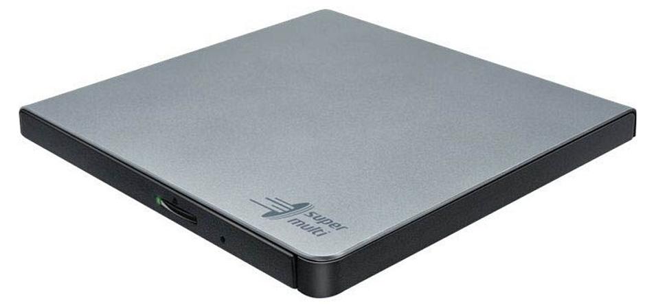 Hitachi-LG Slim Portable DVD-Brenner, Silber, Ablage, Desktop / Laptop, DVD±RW, USB 2.0, 60000 h