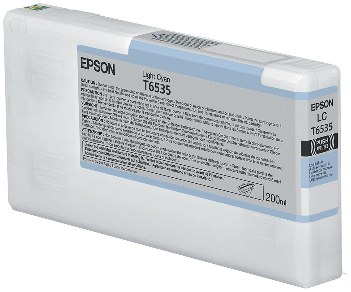 Epson T6535 Light Cyan-Tintenpatrone (200 ml), Cyan, Tinte auf Pigmentbasis, 200 ml, 1 Stück(e), Einzelpackung