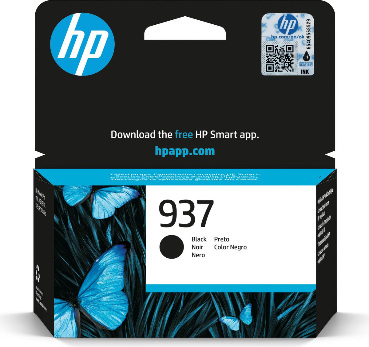 HP 937 Schwarz Original Druckerpatrone, Standardertrag, Schwarz, 1 Stück(e), 1250 Seiten, Einzelpackung