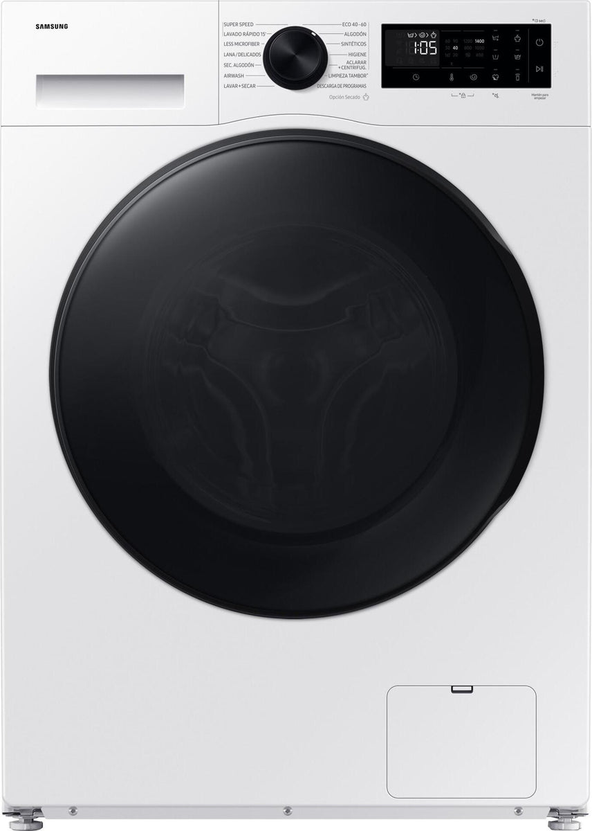 Samsung 9+5 kg Waschtrockner WD5100D SLIM mit AI Ecobubble, /A (-10%), Frontlader, Freistehend, Weiß, Links, Schwarz, Schwarz