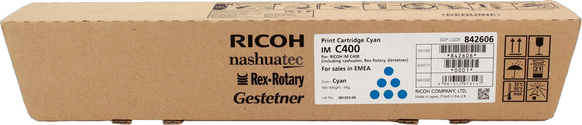 Ricoh Tonerkartusche 842606 Cyan für Ricoh IM C400SRF