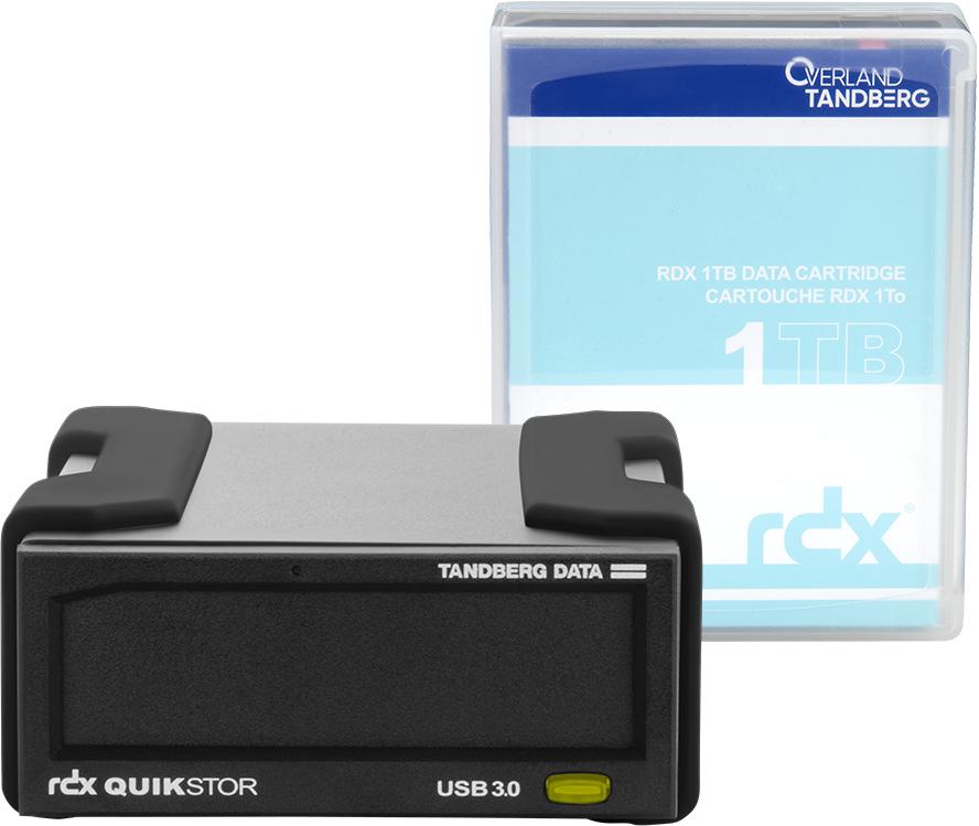 Overland-Tandberg O-T RDX Laufwerkskit mit 1TB Kassette, extern, schwarz, USB3+, Speicherlaufwerk, RDX-Kartusche, USB 3.2 Gen 1 (3.1 Gen 1), HDD, Schwarz, UL 60950, CSA C22.2 No. 60950, IEC 60950/ EN60950 FCC 47CFR, part 15, class B, CISPR22, class B,...