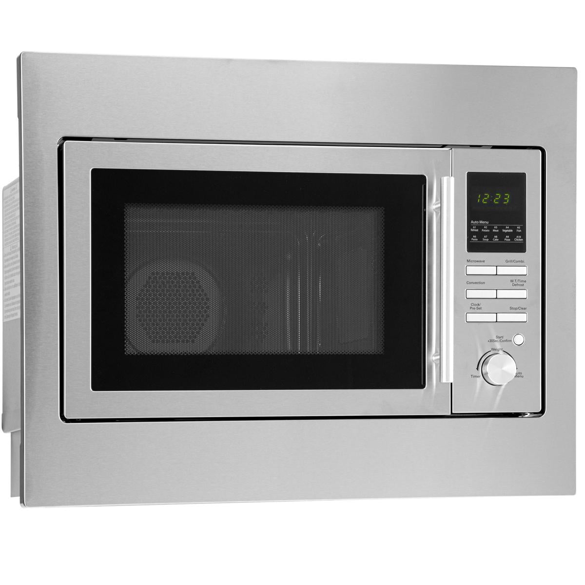 Bomann® Einbaumikrowelle mit Grill und Heißluft | 60cm | inkl. Grillrost und Drehteller | 25L Einbau Mikrowellengerät | MWG 2216 H EB inox