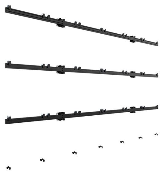 B-TECH System Xpress - Befestigungskit (Wandmontage) - für 6x6 dvLED Videowand - verriegelbar - Schwarz - Bildschirmgröße: 68.6 cm (27