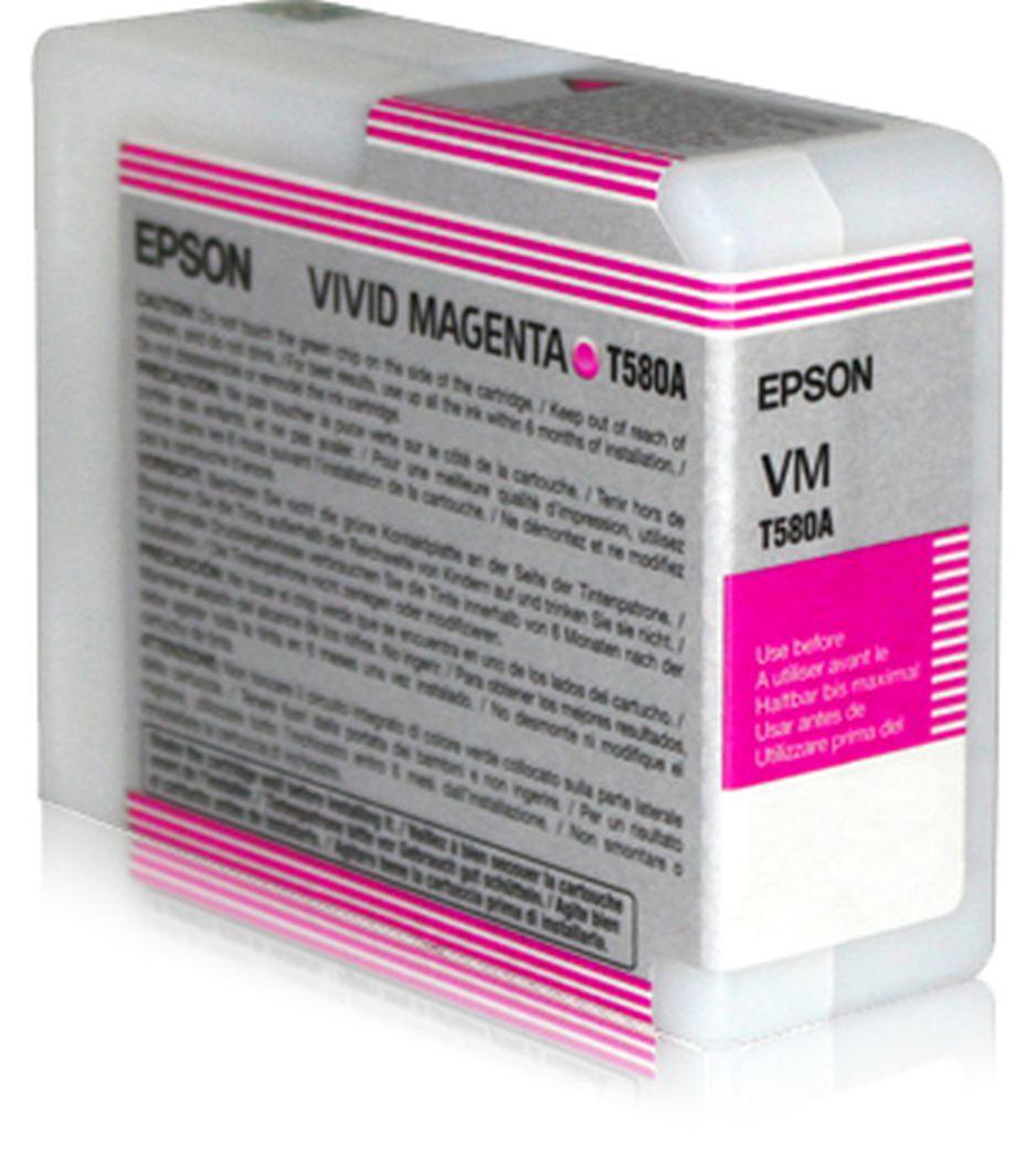 Epson Singlepack Vivid Magenta T580A00, Magenta, Tinte auf Pigmentbasis, 80 ml, 1 Stück(e), Einzelpackung