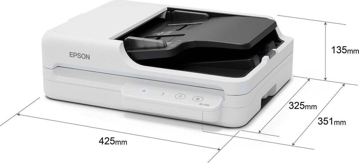 Epson WorkForce DS-1730, 215,9 x 297 mm, 1200 x 1200 DPI, 30 Bit, 24 Bit, 10 Bit, 8 Bit