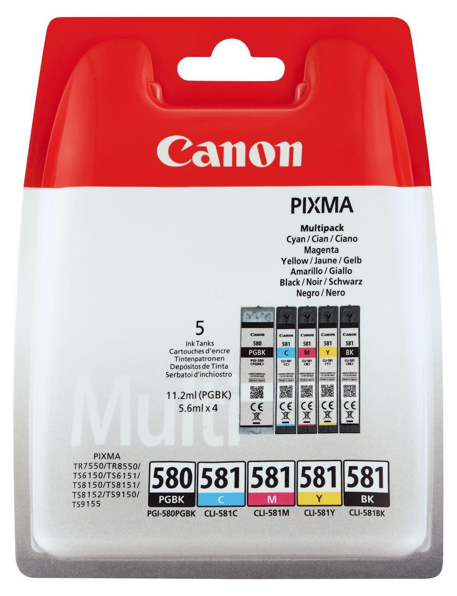 Canon PGI-580/CLI-581 PGBK/C/M/Y/BK Multipack, Schwarz, Cyan, Magenta, Gelb, 5 Stück(e), Multipack