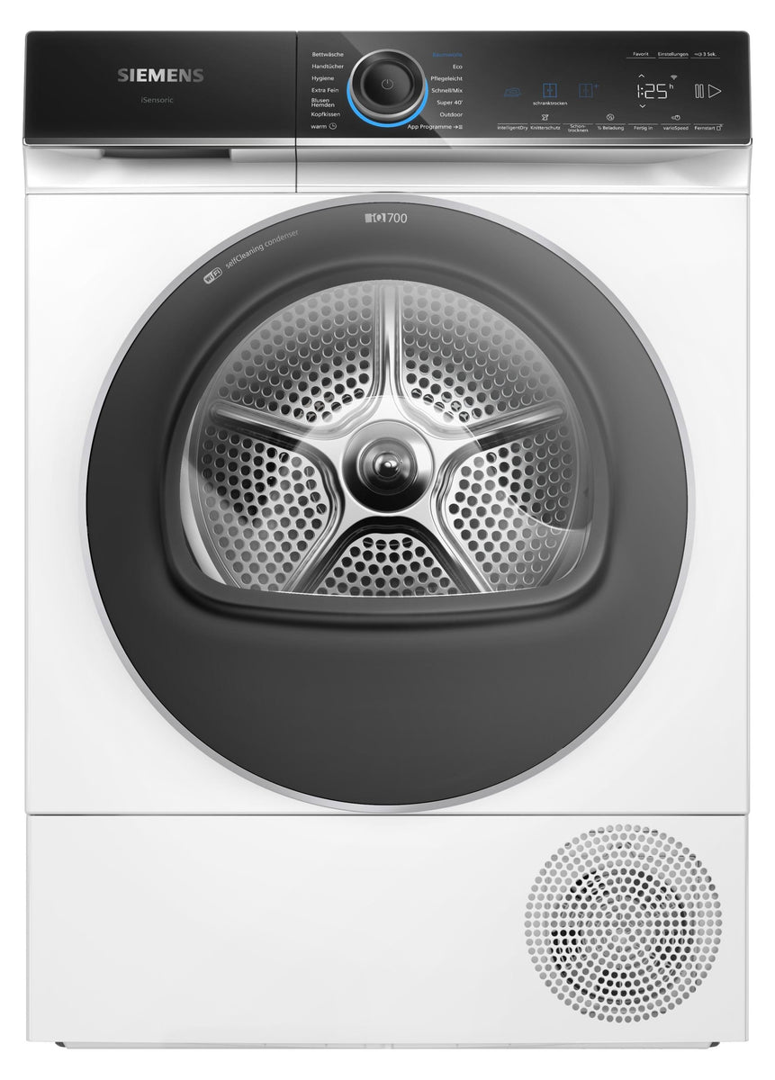 Siemens iQ700 WQ46B2D41, Freistehend, Frontlader, Wärmepumpe, Weiß, Drehregler, Berührung, Links