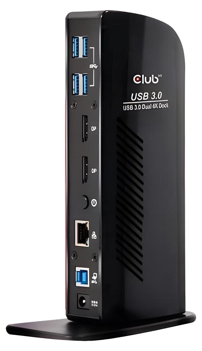 CLUB3D USB3.2 Gen1 Type A or C Dual Display 4K60Hz Docking Station DisplayLink® Certified, Andocken, USB 3.2 Gen 1 (3.1 Gen 1) Type-B, 3,5 mm, USB Typ-A, 10,100,1000 Mbit/s, Schwarz
