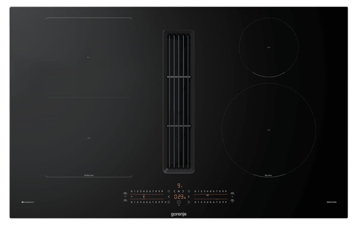Gorenje G600 Kochfeldabzug, 83 cm, Schwarz, Integriert, 60 cm, Zonen-Induktionskochfeld, Glaskeramik, 4 Zone(n)