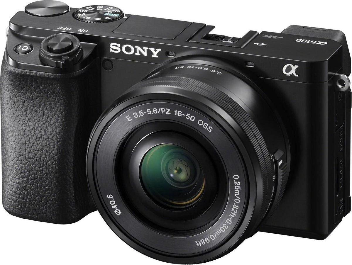 Sony α 6100 + 16-50mm, 24,2 MP, 6000 x 40000 Pixel, CMOS, 4K Ultra HD, Schwarz