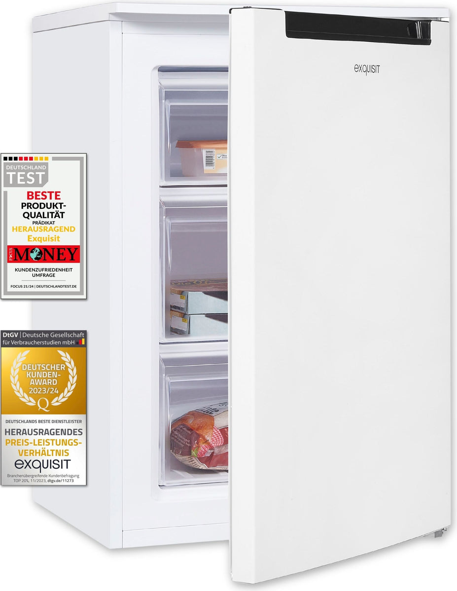 Exquisit Gefrierschrank GS81-040D weiss | Standgerät | 87 l Volumen | Weiß