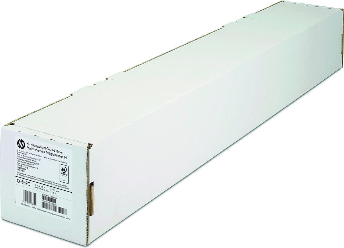 HP Heavyweight Coated Paper C6569C, 106,7 cm (42 Zoll), Matte, 130 g/m², 1 Jahr(e), 20 - 80%, 15 - 35 °C