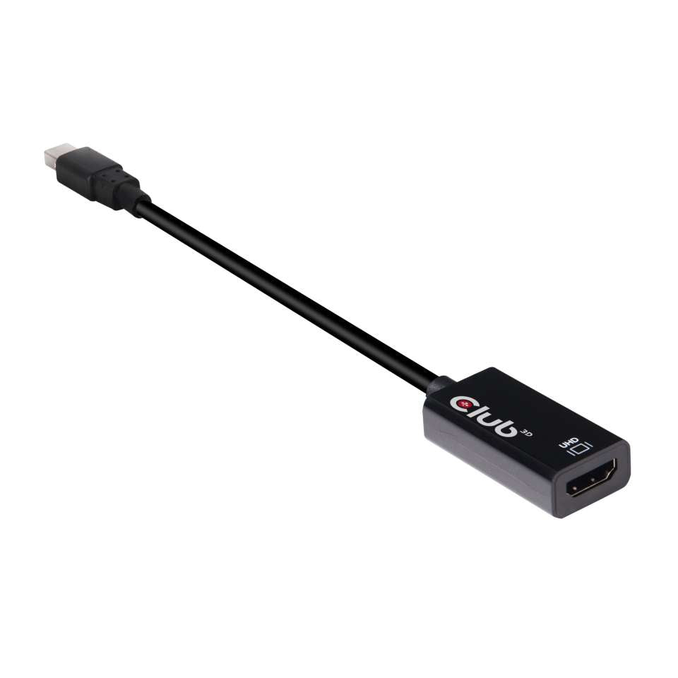 CLUB3D Mini DisplayPort 1.4 auf HDMI 2.0b HDR Aktiver Adapter, Mini DisplayPort, HDMI, Stecker, Buchse, Gerade, Gerade