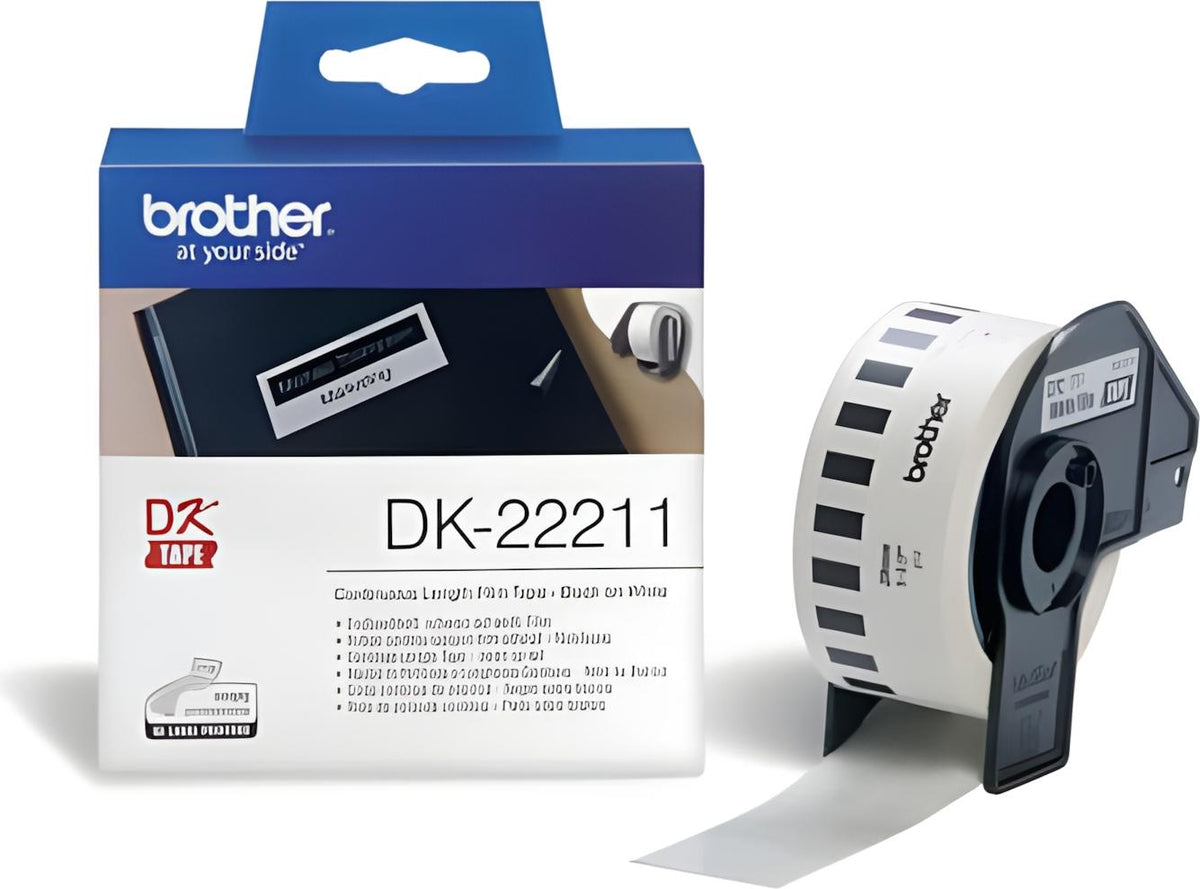 brother DK 22211 Endlos Etiketten Film 29 mm x 15,24 m weiß