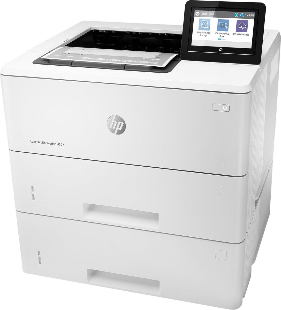 HP LaserJet Enterprise M507x, Black and white, Drucker für Drucken, Beidseitiger Druck, Laser, 1200 x 1200 DPI, A4, 43 Seiten pro Minute, Doppelseitiger Druck, Netzwerkfähig