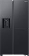 Samsung Side-by-Side mit Food Showcase-Tür und Wassertank, 628 ℓ, Freistehend, Amerikanische Tür, Schwarz, Edelstahl, Gehärtetes Glas, 628 l, ST-T