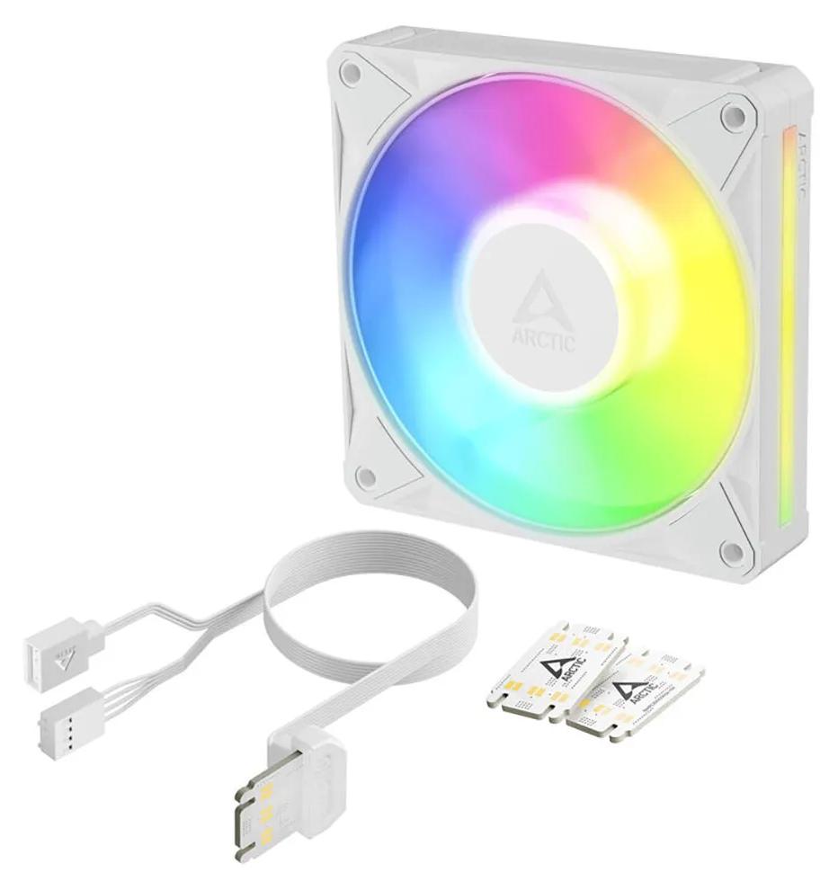 ARCTIC BioniX P12 A-RGB (White) 120 mm PWM-Lüfter mit Daiy Chain, Ventilator, 12 cm, 450 RPM, 3000 RPM, 129 m³/h, Weiß