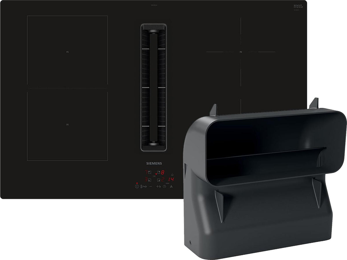 Siemens ED811BS16E + HZ9VDSB4, Schwarz, Integriert, 80.2 cm, Zonen-Induktionskochfeld, Glaskeramik, 4 Zone(n)