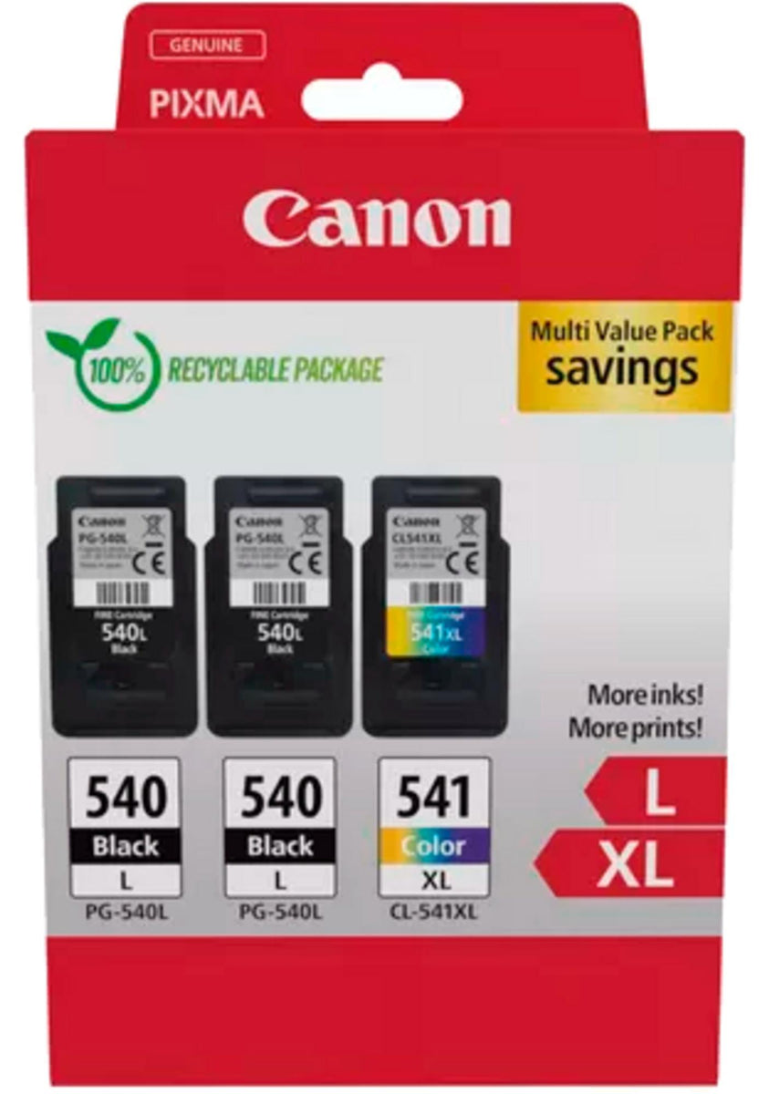 Canon PG-540L x2/CL-541XL Triple Pack, Schwarz, Cyan, Magenta, Gelb, 2 Stück(e), Multipack