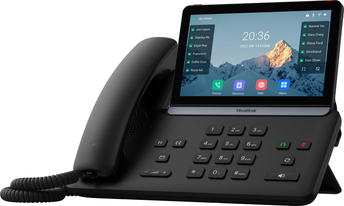 Yealink -SIP-T87W, IP-Telefon, Schwarz, Drahtgebundenes & drahtloses Handgerät, Tisch/Bank, 1000 Eintragungen, Tasten