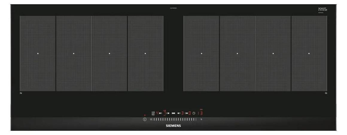 Siemens EX275HXC1E, Aluminium, Schwarz, Integriert, 90 cm, Zonen-Induktionskochfeld, Glaskeramik, 4 Zone(n)