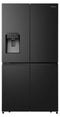 Hisense Hi7 Freistehend Flügeltürkühlschrank, Schwarz, 584 l, Freistehend, Amerikanische Tür, Schwarz, Touchsteuerung, LED, An Tür