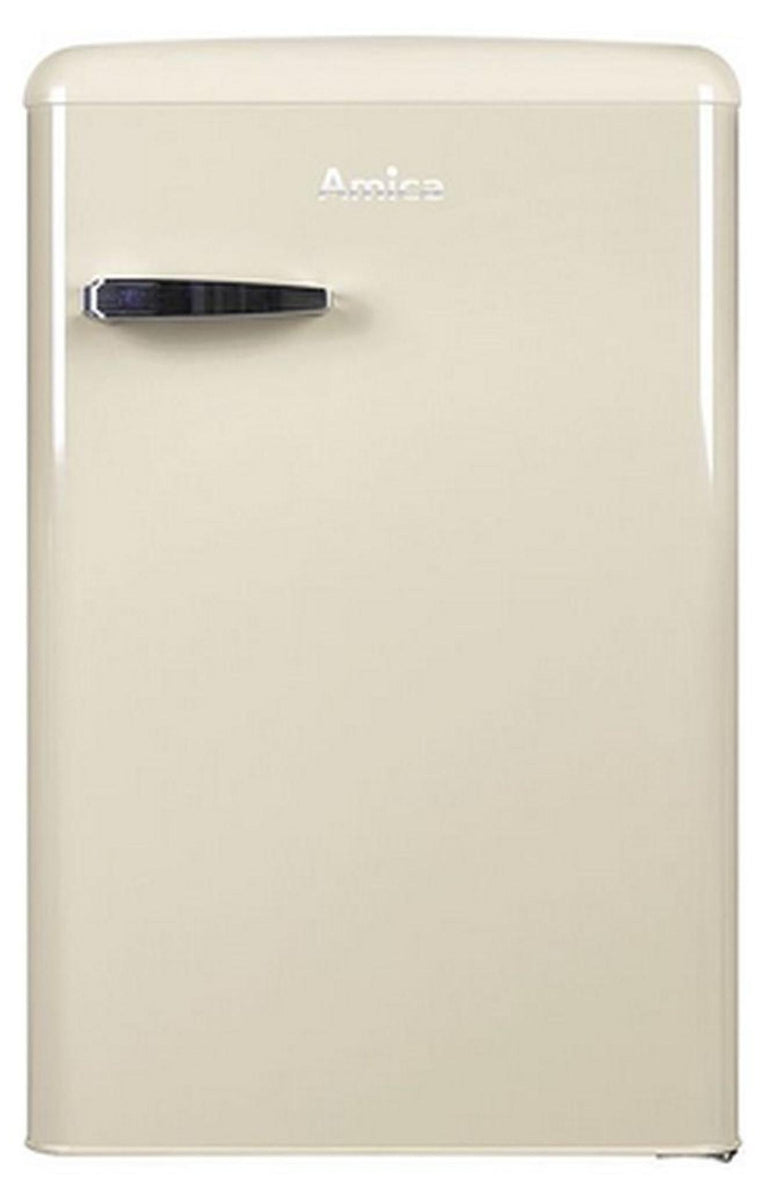 Amica KS 15615 B, Kühlschrank mit Gefrierfach im Retro Design, 85 cm Höhe, coffee cream,