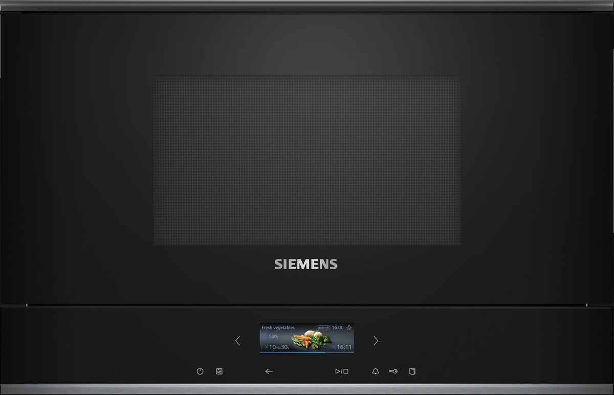 Siemens iQ700 BF722L1B1, Integriert, Solo-Mikrowelle, 21 l, 900 W, Eingebautes Display, TFT