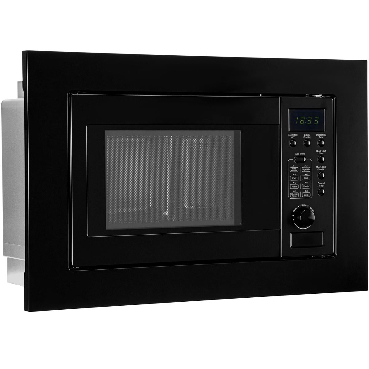 Bomann® Einbaumikrowelle mit Grill | 60cm | 800W Mikrowelle | 1000W Grill | inkl. Grillrost und Drehteller | 20L Mikrowelle | MWG 2215 EB schwarz
