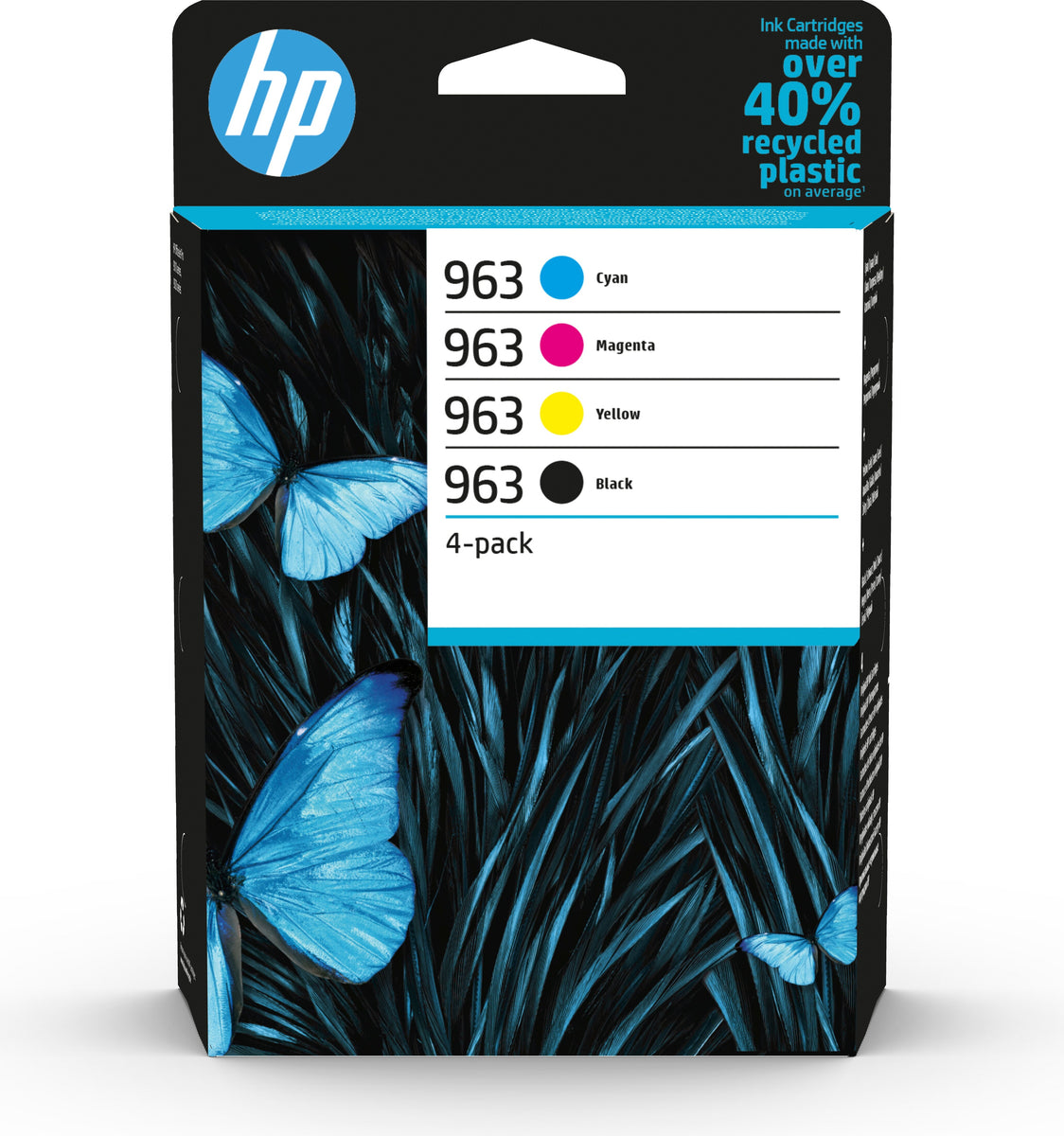 HP 963 4er-Pack OriginalDruckerpatronen Schwarz/Cyan/Magenta/Gelb, Standardertrag, Schwarz, Cyan, Magenta, Gelb, Tinte auf Pigmentbasis, Tinte auf Pigmentbasis, 47,86 ml, 5 Stück(e)