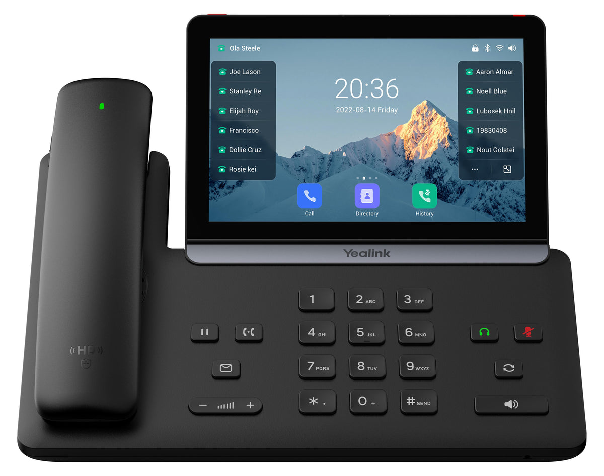 Yealink -SIP-T88W Pro, IP-Telefon, Schwarz, Drahtgebundenes & drahtloses Handgerät, Tisch/Bank, Android, 1000 Eintragungen