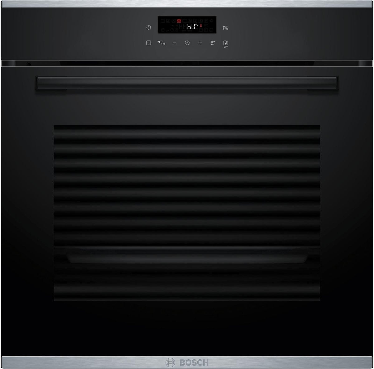 Bosch Serie 4 HBA271BB3, Medium, Elektrischer Ofen, 71 l, Katalytisch + Hydrolytisch, Integriert, Schwarz