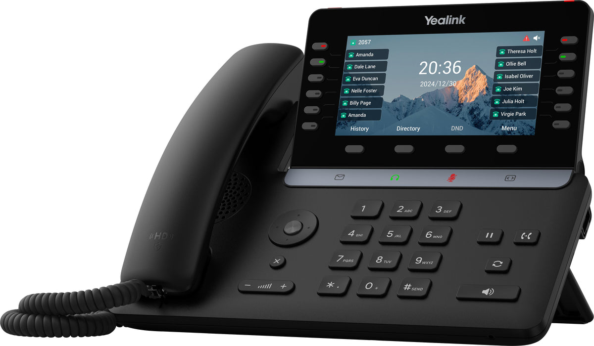 Yealink -SIP-T85W, IP-Telefon, Schwarz, Drahtgebundenes & drahtloses Handgerät, Tisch/Bank, 1000 Eintragungen, Tasten