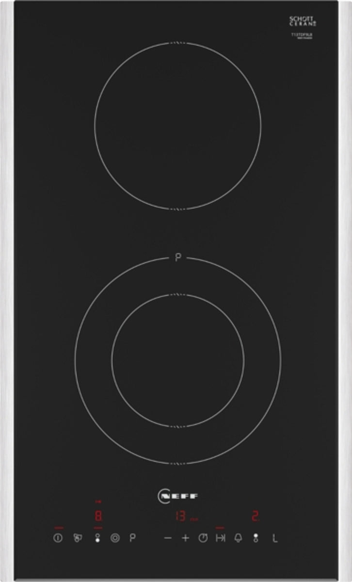 Neff T13TDF9L8, Schwarz, Integriert, 30 cm, Keramik, Keramik, 2 Zone(n)