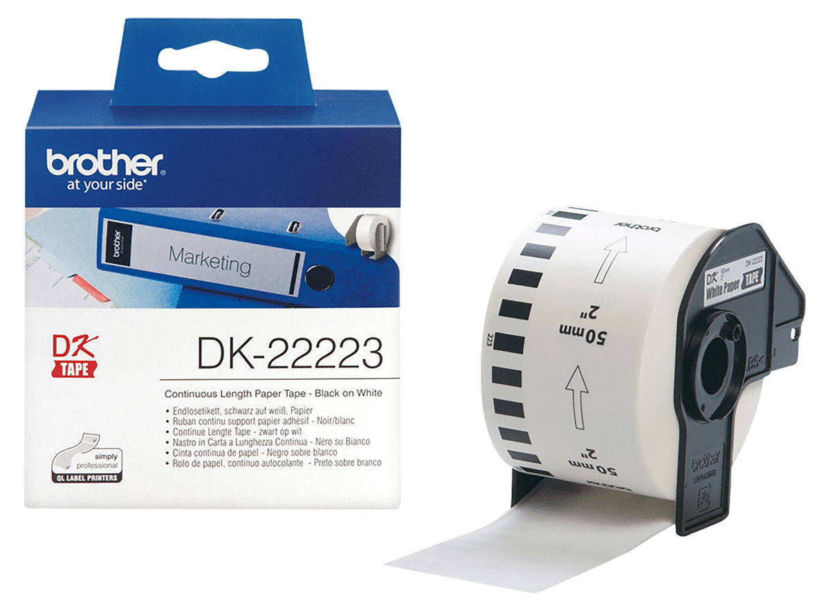 Brother DK-22223, Weiß, DK, 76 x 115 x 112 mm, 203 g, 50 mm x 30.48m, 10 mm