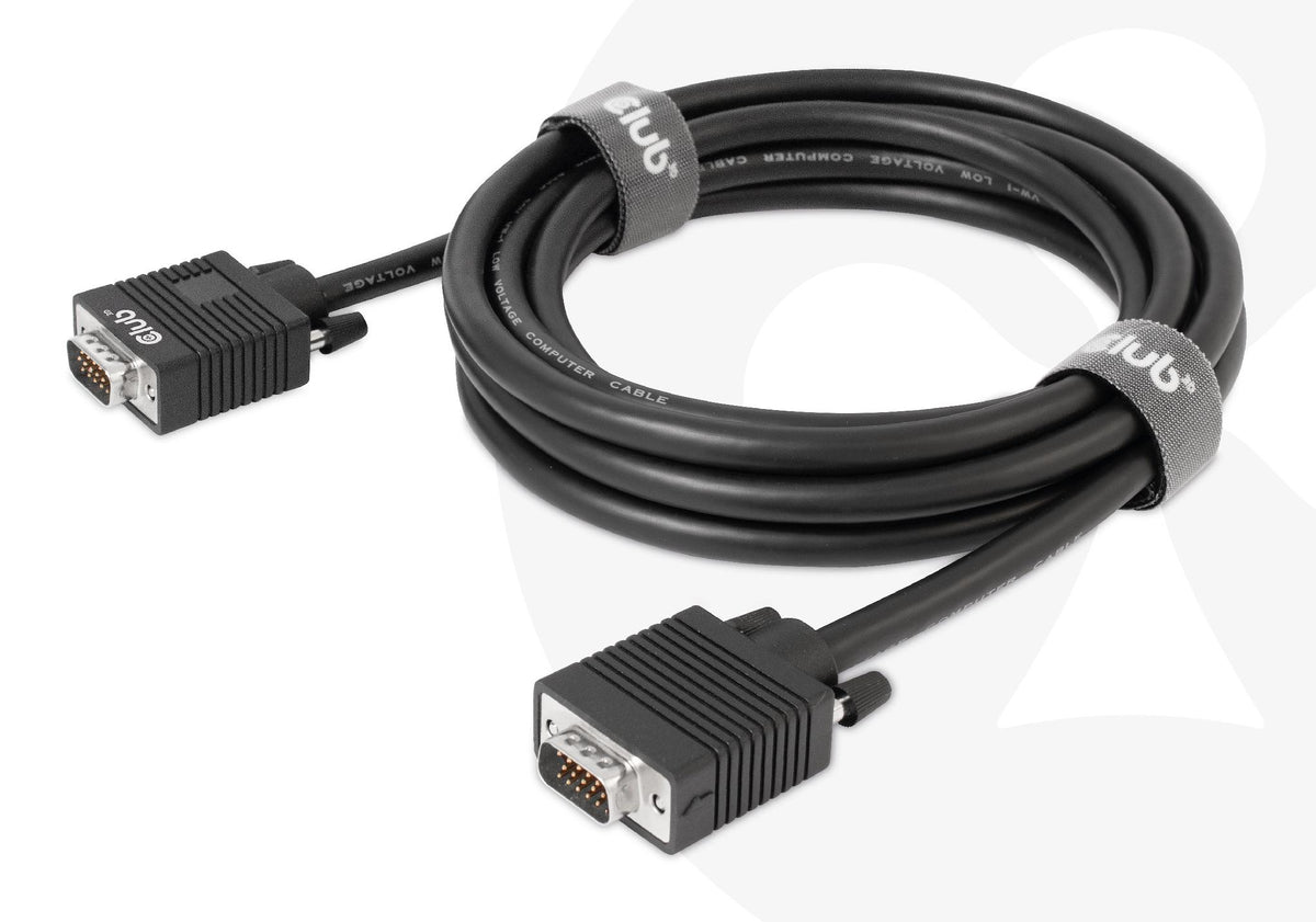 CLUB3D VGA Cable Bidirectional M/M 3m/9.84ft 28AWG, 3 m, VGA (D-Sub), VGA (D-Sub), Stecker, Stecker, Schwarz