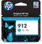 HP 912 Cyan Original Druckerpatrone, Standardertrag, Cyan, Tinte auf Pigmentbasis, 2,9 ml, 1 Stück(e), Einzelpackung