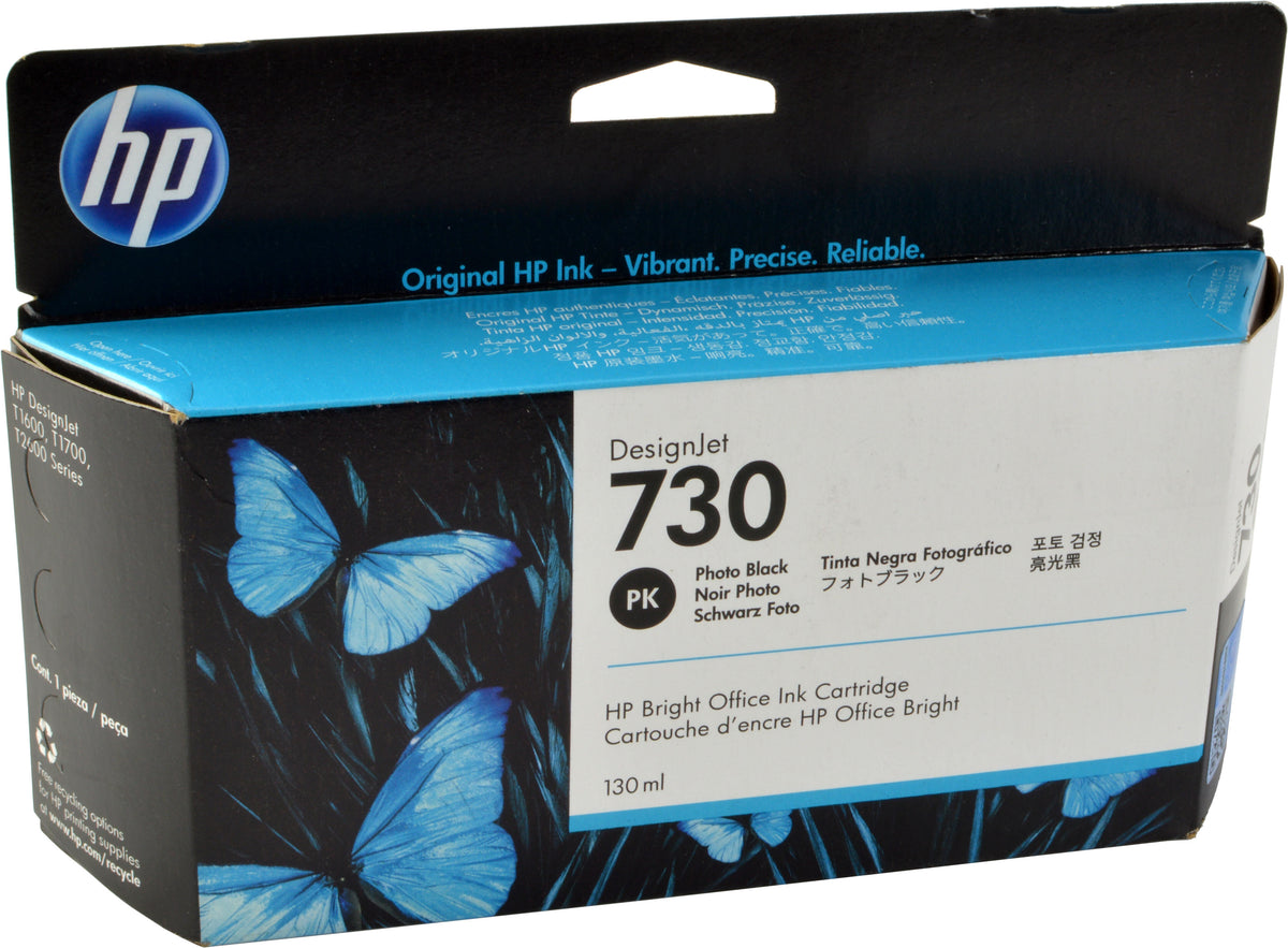 HP 730 DesignJet Druckerpatrone Fotoschwarz 130 ml, HP DesignJet T1700 Druckerserie, Thermal Inkjet, Schwarz, Business, Singapur, 202 mm