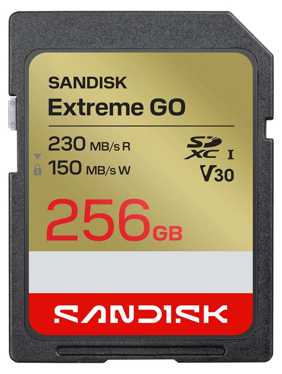 SanDisk Extreme GO, 256 GB, SDXC, UHS-I, 230 MB/s, 150 MB/s, Class 3 (U3)