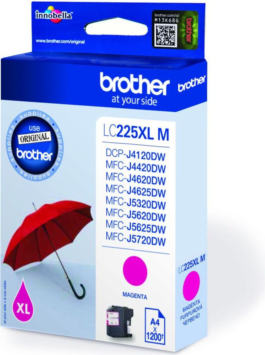 Brother LC225XLM, Magenta, Tinte auf Pigmentbasis, 1 Stück(e), 1200 Seiten, Einzelpackung