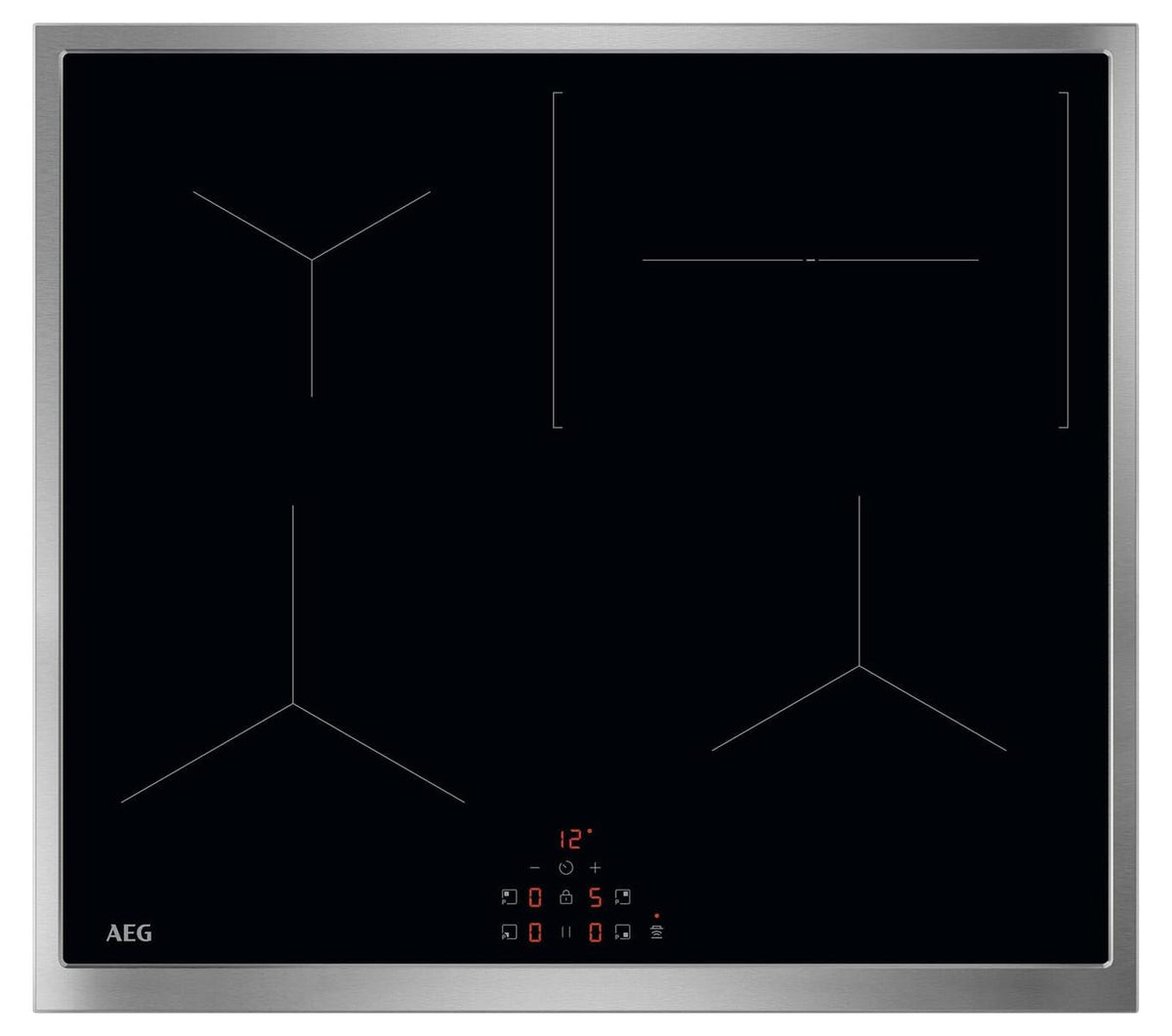 AEG TX64IC00XB, Schwarz, Integriert, 60 cm, Zonen-Induktionskochfeld, Glaskeramik, 4 Zone(n)