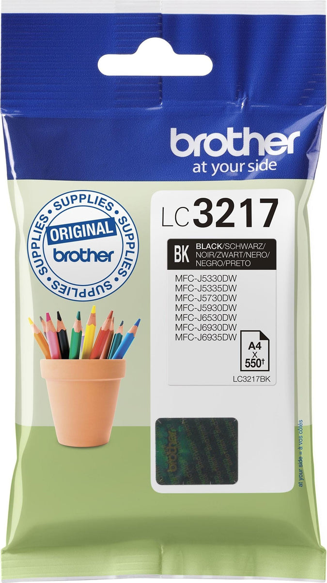 Brother LC3217BK, Schwarz, Tinte auf Pigmentbasis, 550 ml, 1 Stück(e), 550 Seiten, Einzelpackung
