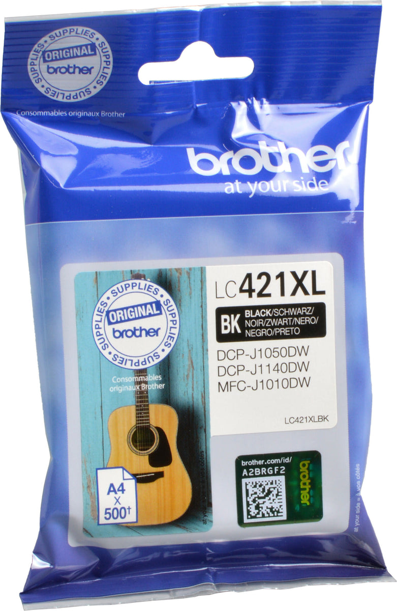 Brother LC-421XLBK, Hohe (XL-) Ausbeute, Schwarz, 1 Stück(e), 500 Seiten, 500 Seiten, Einzelpackung