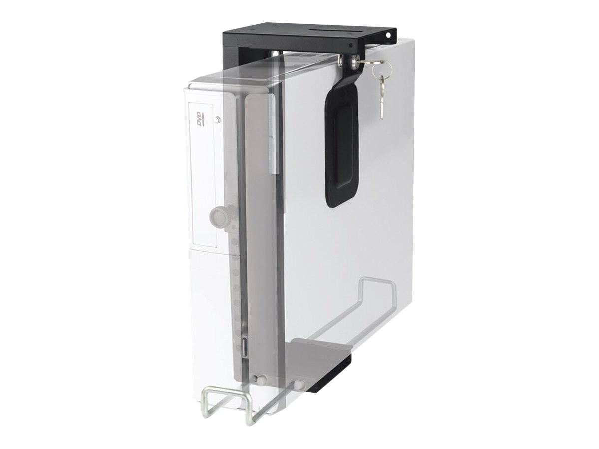 Die NewStar PC Halterung, Modell CPU-D075BLACK/LK, ermöglicht es Ihnen, einen Computer unter dem Schreibtisch zu montieren. - max. 10 kg Traglast - Schwarz