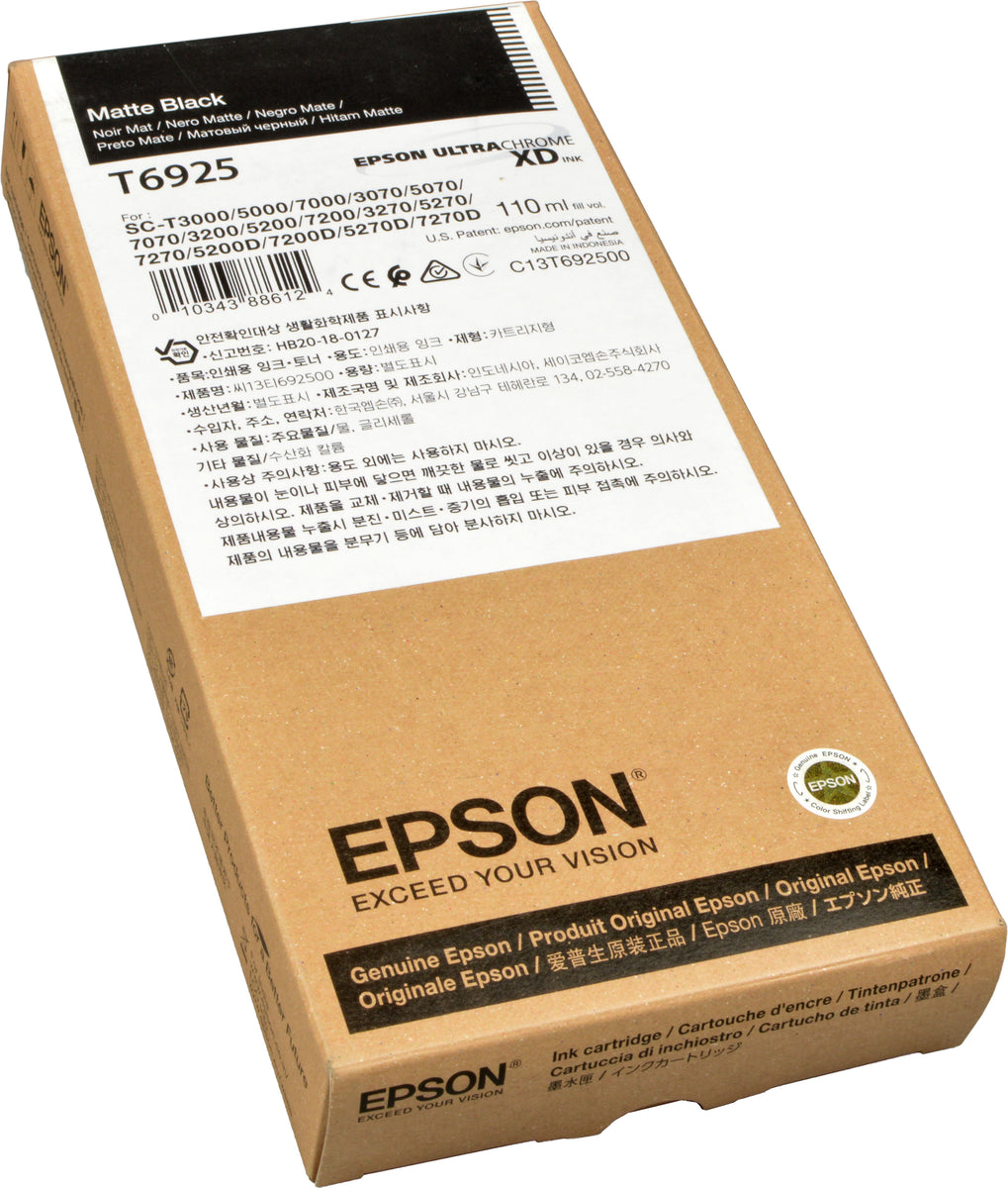 Epson Singlepack UltraChrome XD Matte Black T692500 (110 ml), Schwarz, Tinte auf Pigmentbasis, 110 ml, 1 Stück(e), Einzelpackung