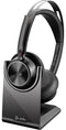 HP Poly Voyager Focus 2 USB-C-C-Headset, für Microsoft Teams , + USB-C/A-Adapter +Ladestation, Kabellos, Büro/Callcenter, 175 g, Kopfhörer, Schwarz