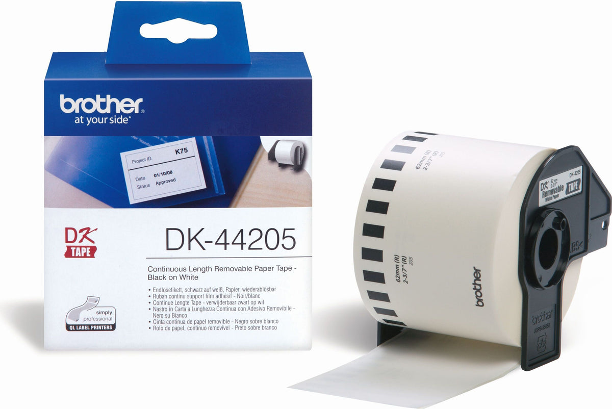 Brother DK-44205, Schwarz auf weiss, DK, Weiß, Thermodirekt, China, 5 Jahr(e)