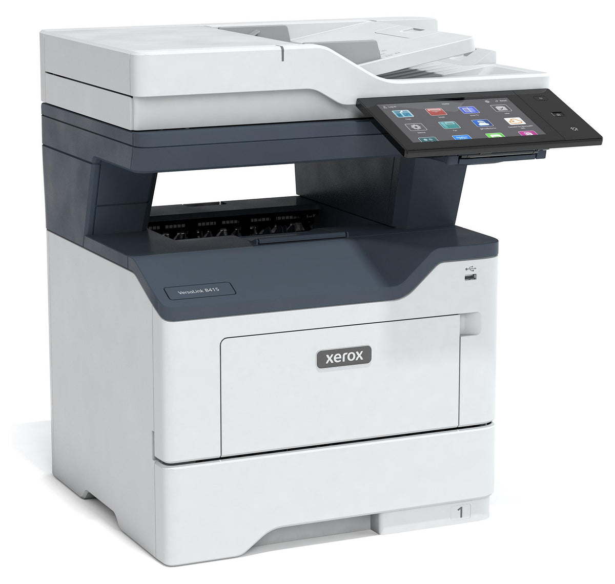 Xerox VersaLink B415 A4 47 S./Min. 2-seitig Kopieren/Drucken/Scannen/Faxen PS3 PCL5e/6 2 Behälter Gesamt 650 Blatt, Laser, Monodruck, 1200 x 1200 DPI, A4, Direktdruck, Grau, Weiß